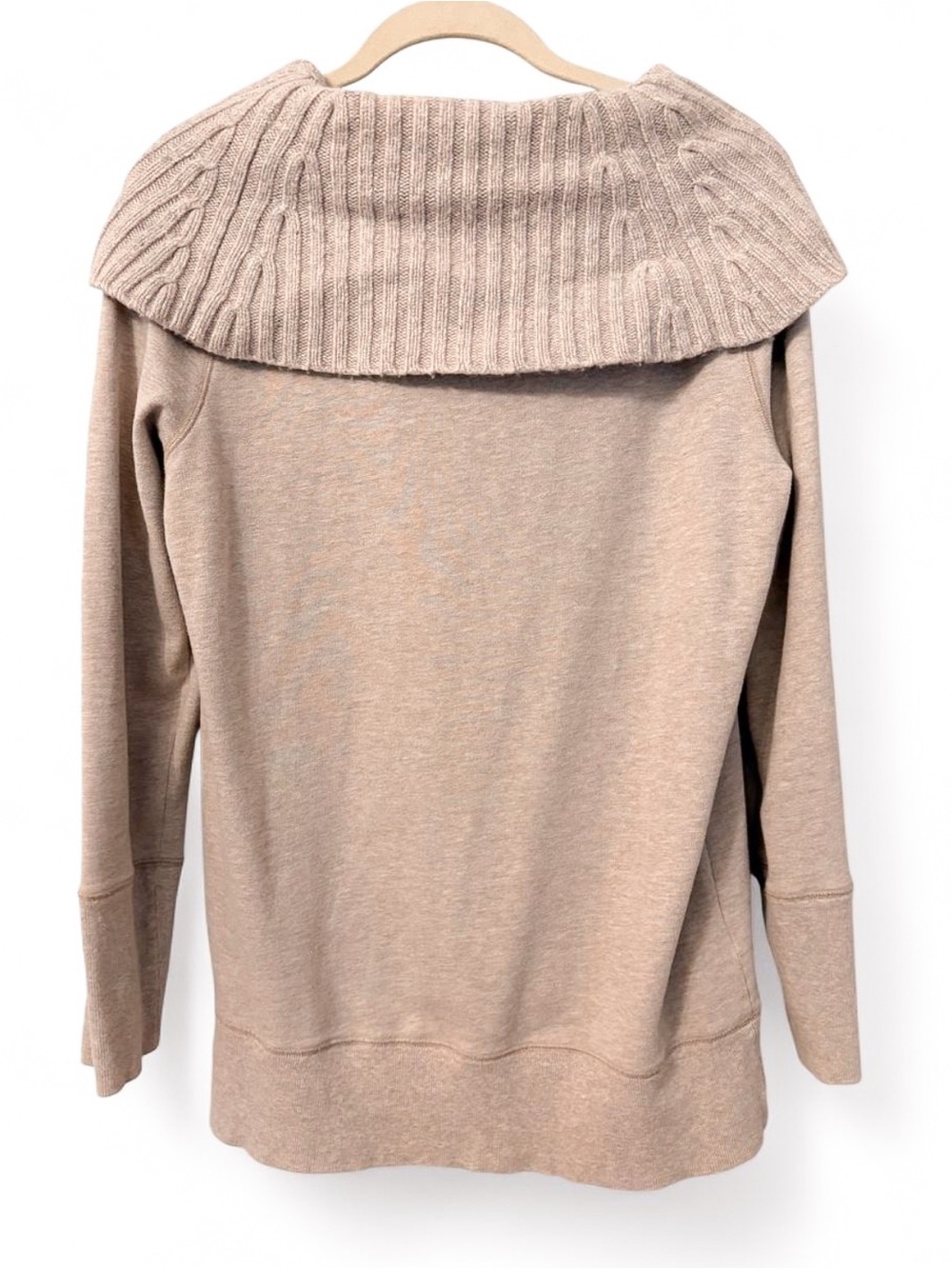LOFT Cream Cable-Front Cowl Neck Sweater Womens Medium - Picture 2 of 13